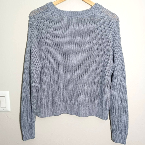 LELIS Knitted V-Neck Button Down Long Sleeve Light Purple Siz S Cardigan Sweater - Picture 6 of 12